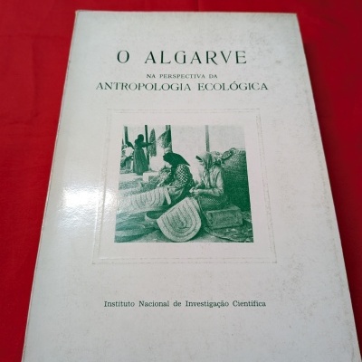 Capa de livro branco com texto verde e imagem monocromática de mulheres a trabalhar em artesanato
