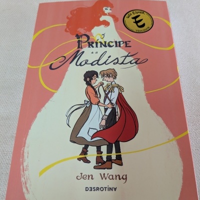 Capa do livro Príncipe e a Modista com ilustração de modista e príncipe
