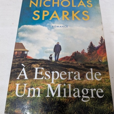 Capa de livro de Nicholas Sparks À Espera de Um Milagre com paisagem natural