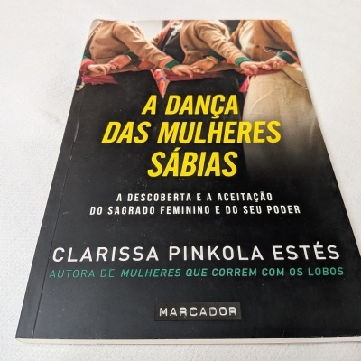 Capa de livro 'A DANÇA DAS MULHERES SÁBIAS' com imagem de mulheres de mãos dadas