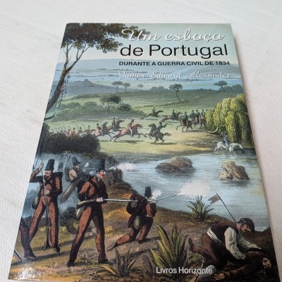 Capa de livro com ilustração histórica de soldados e cavaleiros em combate ao lado de um rio.