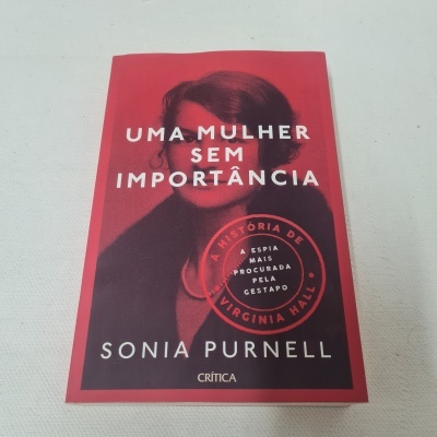 Capa do livro 'Uma Mulher Sem Importância' com imagem de mulher e texto em vermelho e branco.