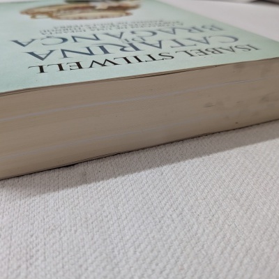 Livro de capa mole chamado ISABEL STILWELL CATARINA DE BAVIERA sobre superfície clara