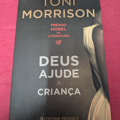 Capa de livro preto com texto dourado e vermelho e uma mulher com vestido bege