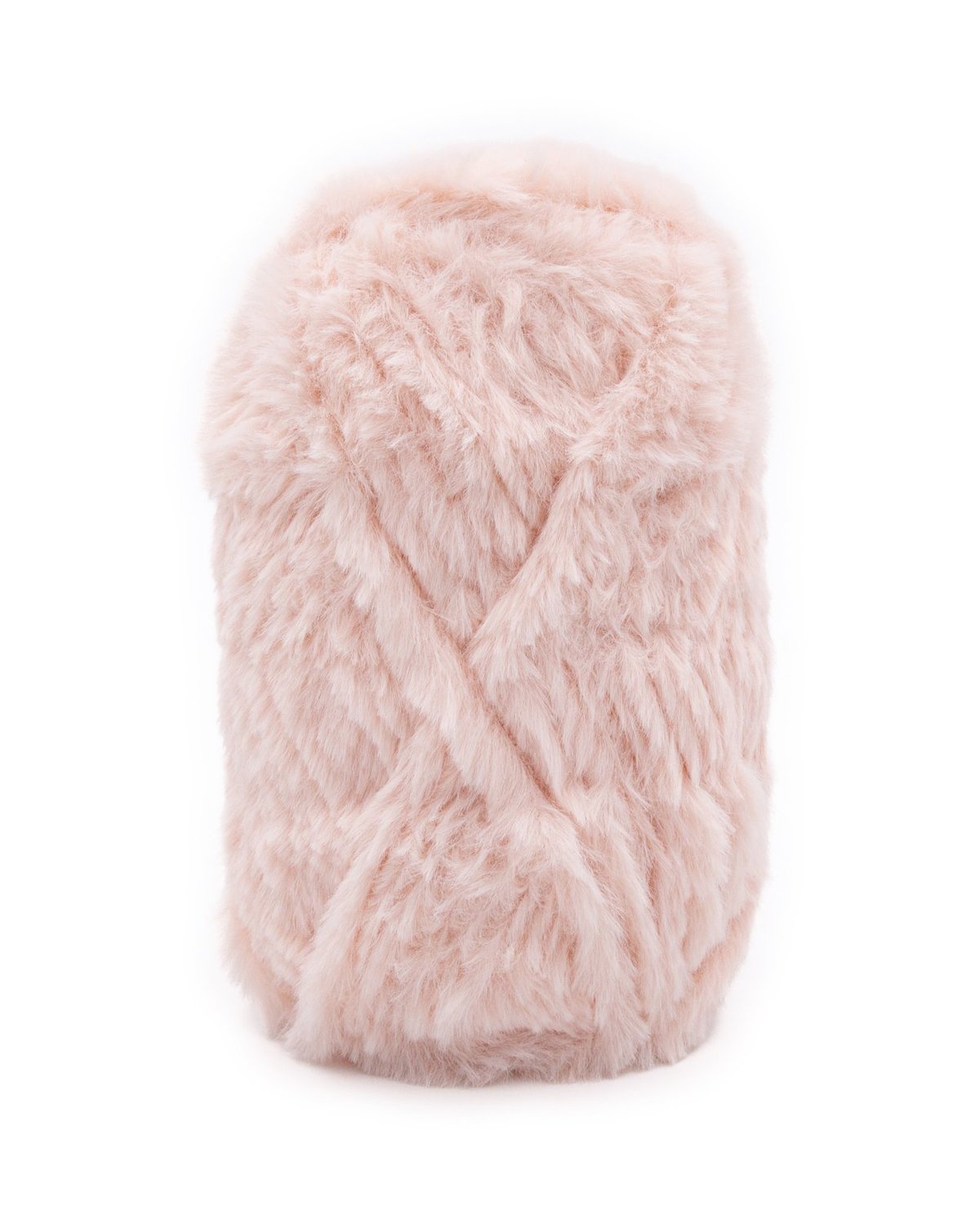 Novelo de fio peludo cor de rosa claro