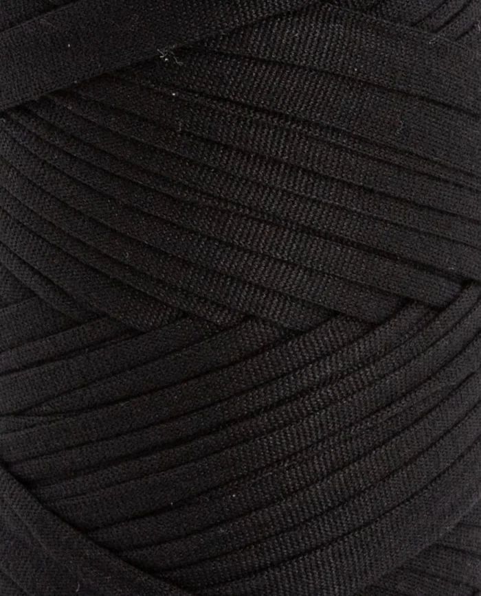 Rolo de fio têxtil preto trançado