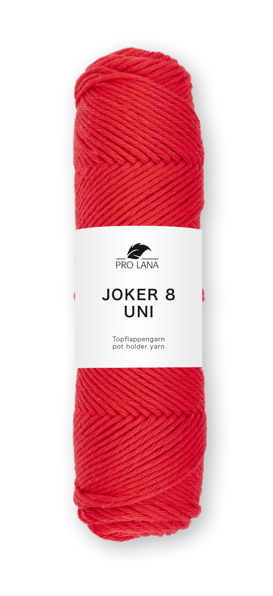 Novelo de lã vermelha PRO LANA JOKER 8 UNI com etiqueta branca