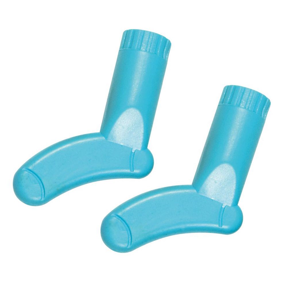 Par de tubos azuis em fundo branco