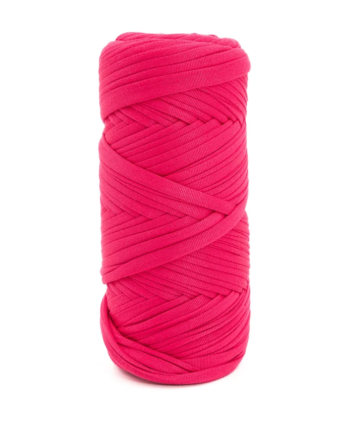 Rolo de fio rosa têxtil enrolado