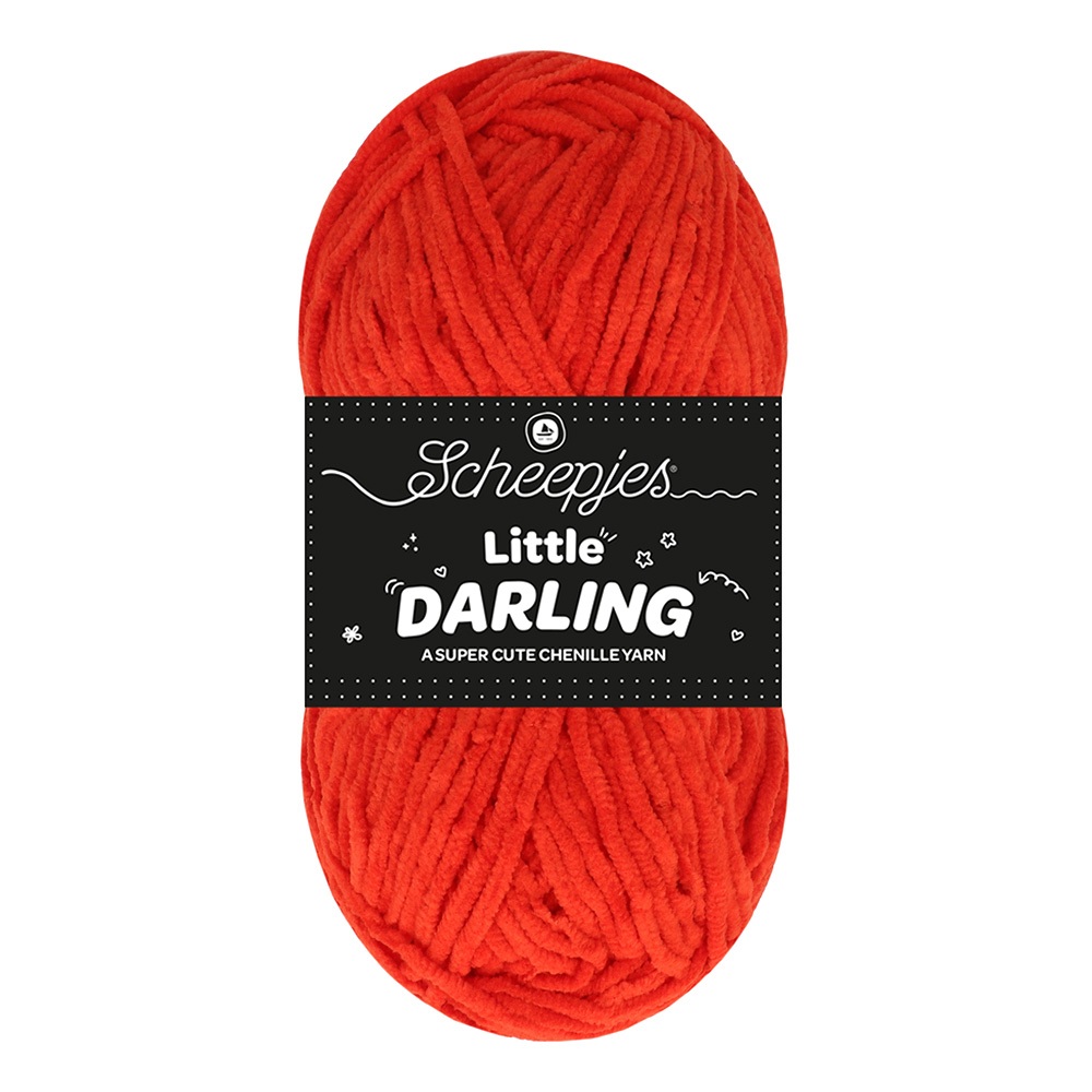 Novelo de fio chenille vermelho da marca Scheepjes Little Darling