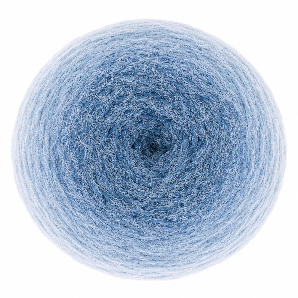 Rolo de fio azul claro com textura felpuda
