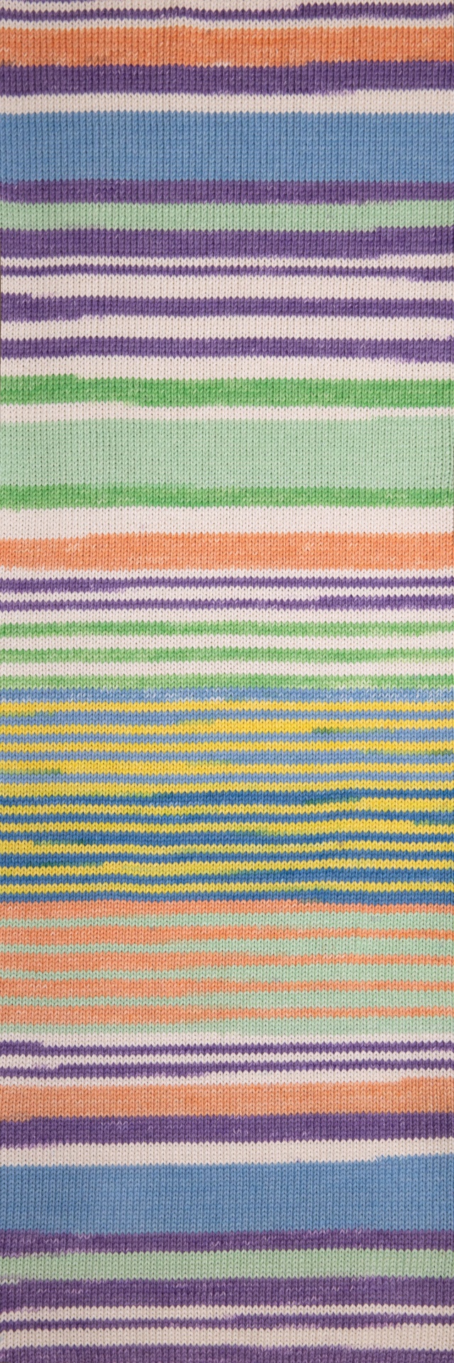 Tecido de malha com riscas horizontais coloridas