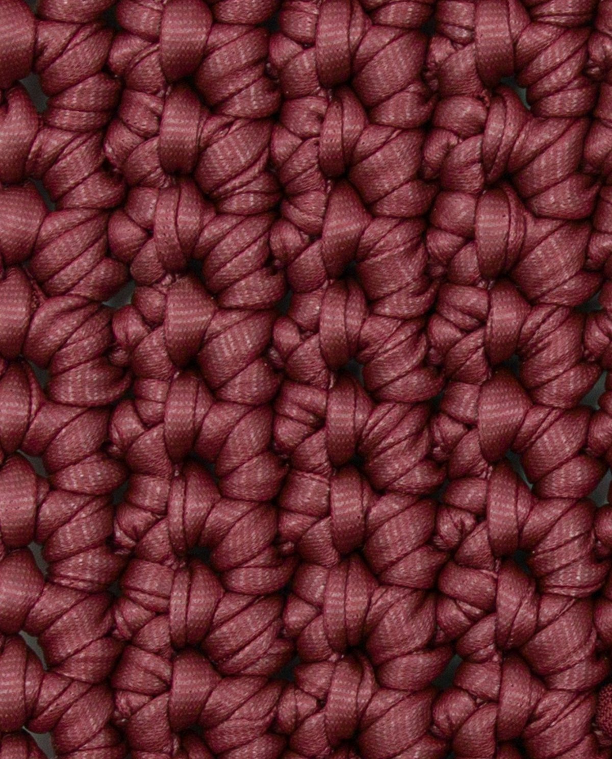 Textura entrelaçada grosso bordô com nós