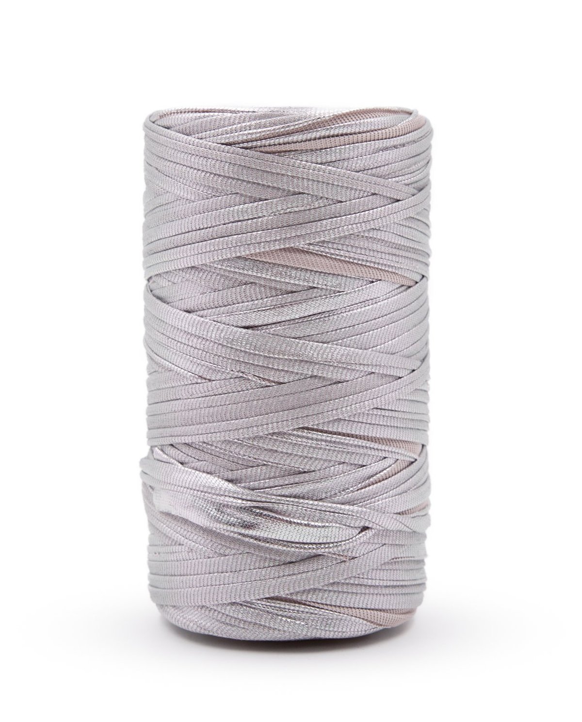 Rolo de cordão trançado cinzento prateado