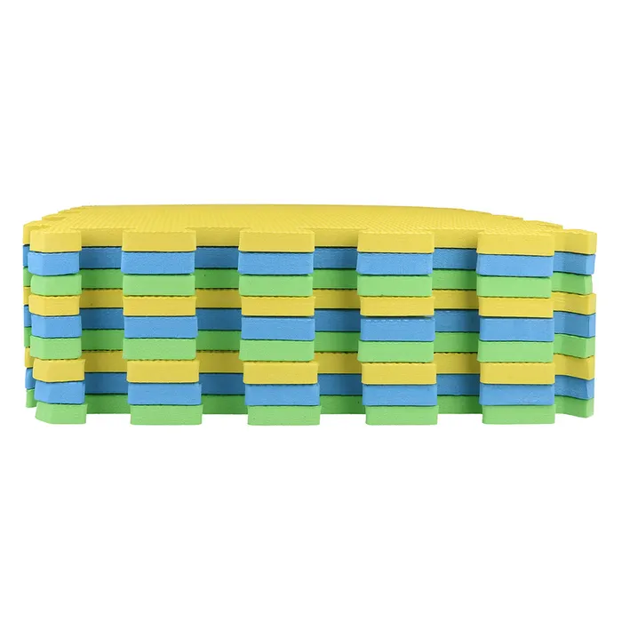 Tapete de encaixe em EVA multicolor com padrão em amarelo, verde e azul