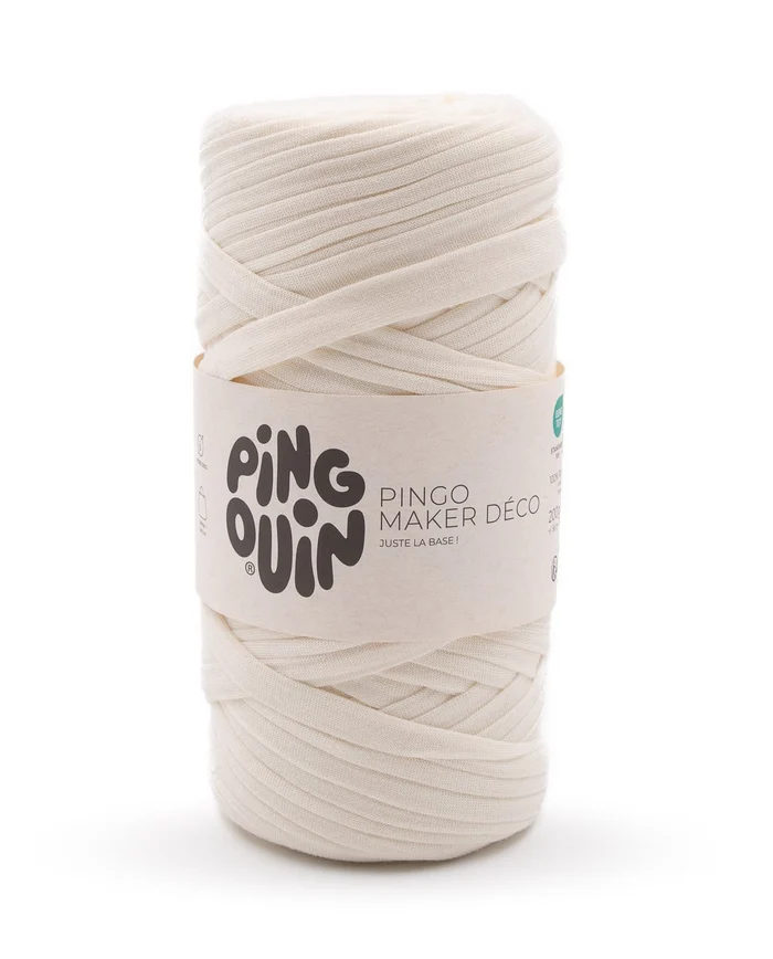 Cone de fio de algodão cru com etiqueta PINGOUIN