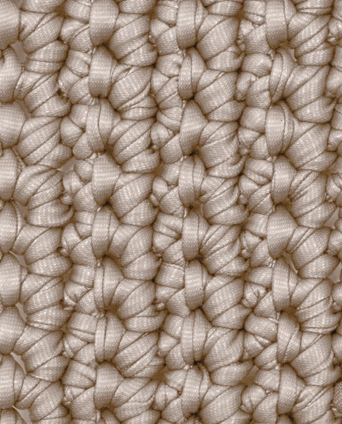 tecido bege trançado com nós grossos e padrão denso