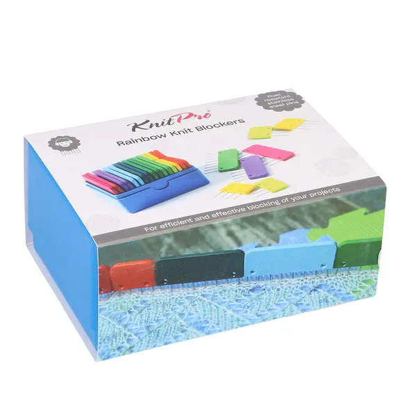 Caixa com bloqueadores para malhas coloridos KnitPro Rainbow Knit Blockers