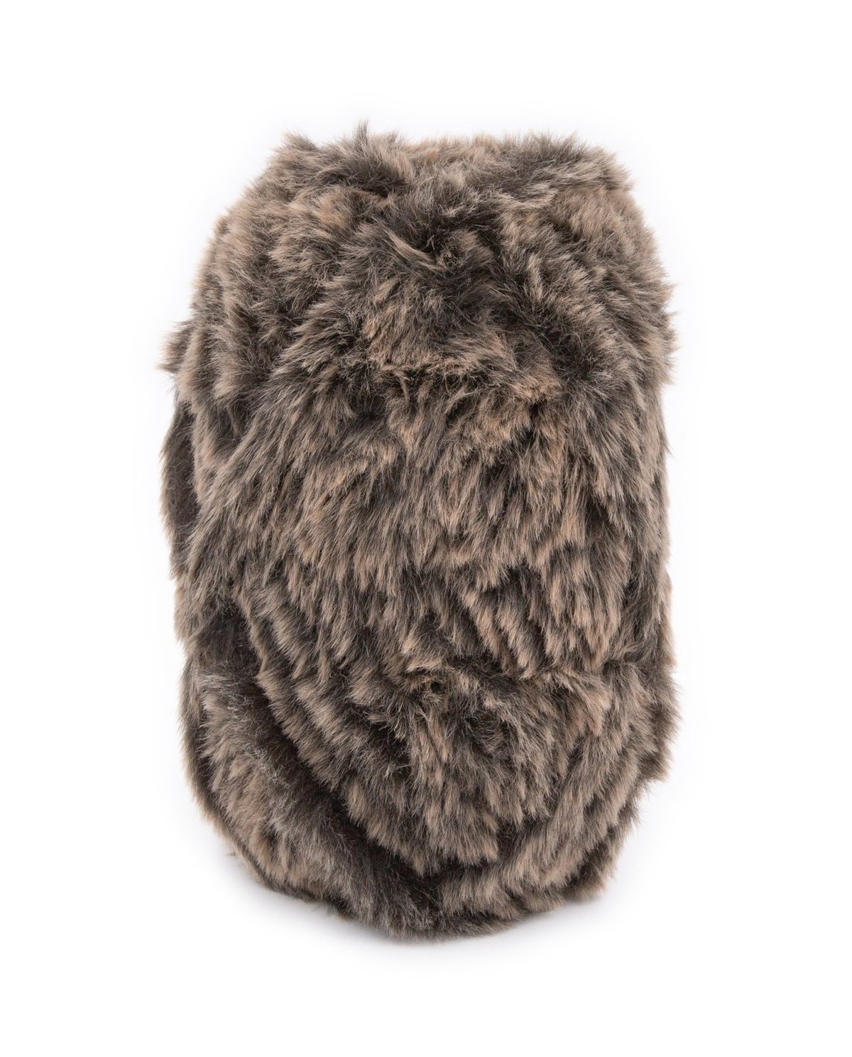 Chapéu ushanka peludo cinza e castanho