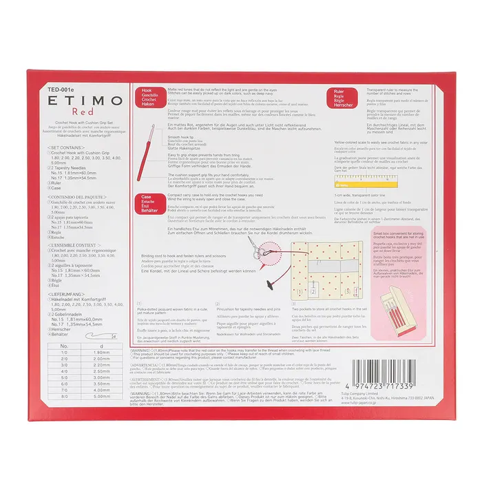 Embalagem vermelha de produto com texto técnico e código de barras