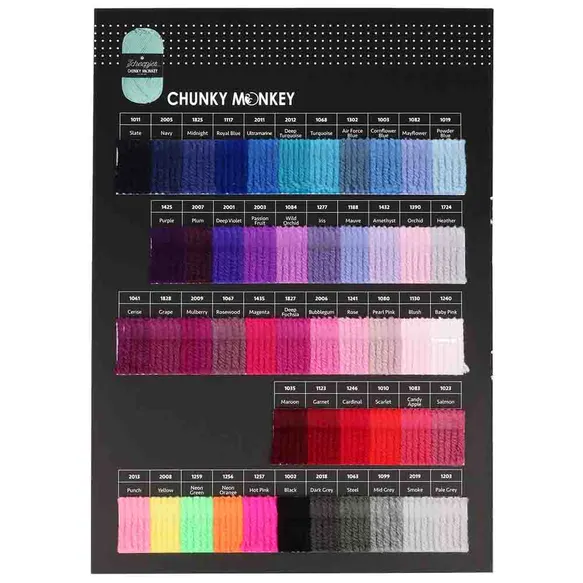 Cartela de fios Chunky Monkey multicolor