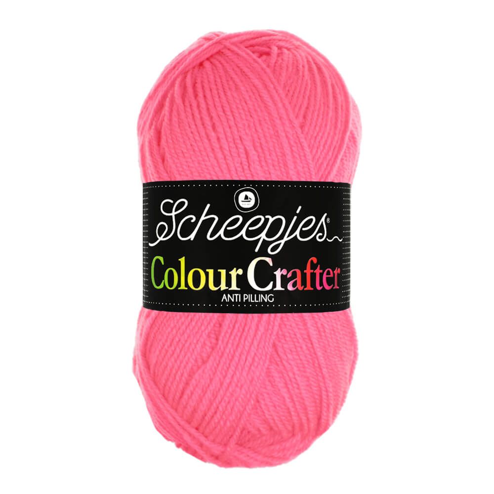 Novelo de lã rosa Scheepjes Colour Crafter com etiqueta preta