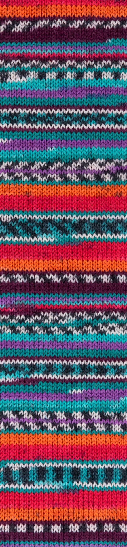 Pano de malha colorida com riscas e textura aconchegante