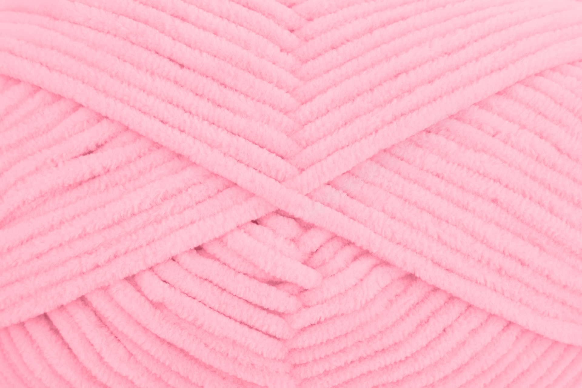 Novel de lã rosa claro com textura chenille e padrão em zigzag