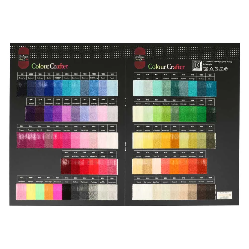 Tabela de amostras de cores ColourCrafter em cartão preto