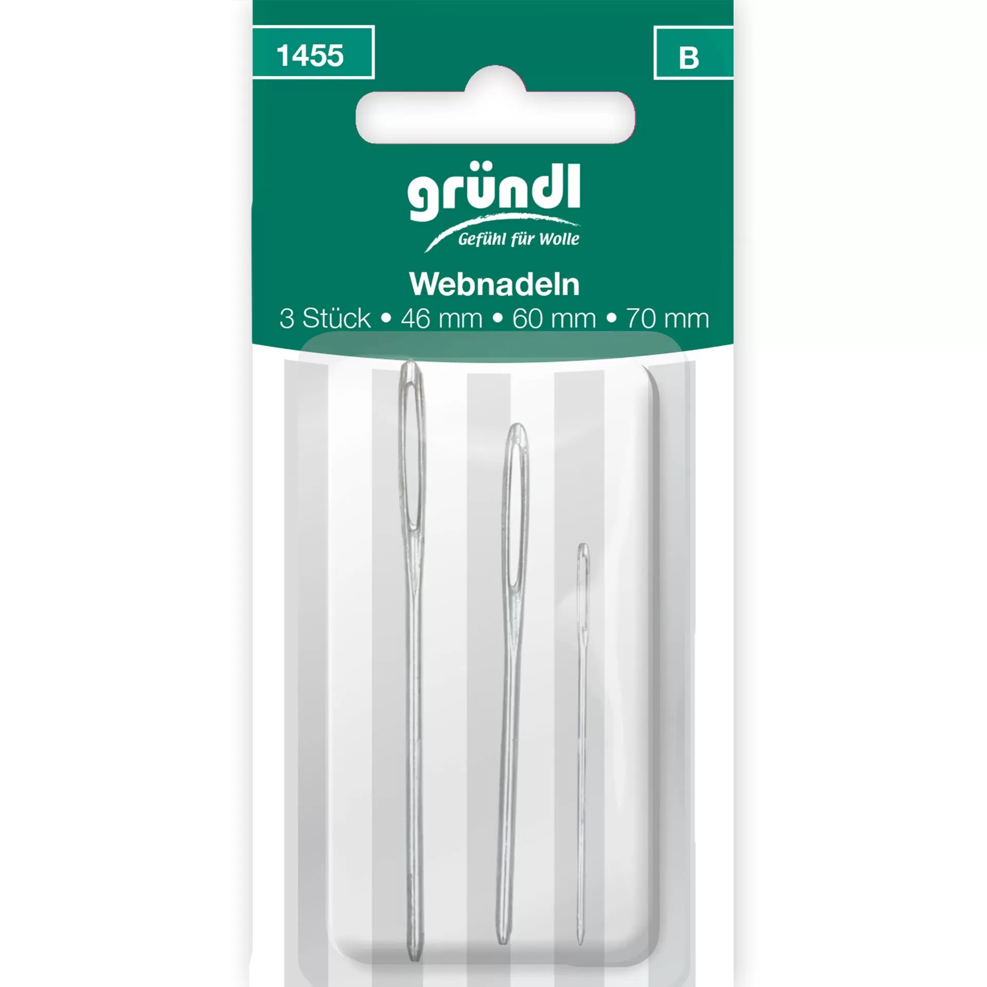 Pack de agulhas para tecer Gründl com 3 unidades de diferentes tamanhos