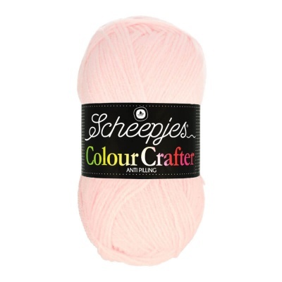 Novelo de lã cor-de-rosa claro com etiqueta Scheepjes Colour Crafter
