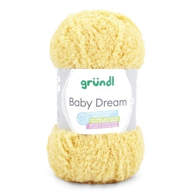 Novelo de lã amarelo claro felpuda marca gründl Baby Dream