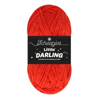 Novelo de fio chenille vermelho da marca Scheepjes Little Darling