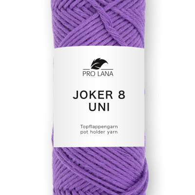 Novelo de fio de algodão roxo com etiqueta branca PRO LANA JOKER 8 UNI