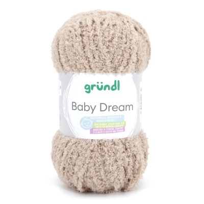 Novelo de lã bege claro com etiqueta gründl Baby Dream