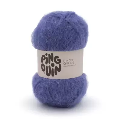 Novelo de lã roxa com etiqueta PINGOUIN PINGO QUEEN