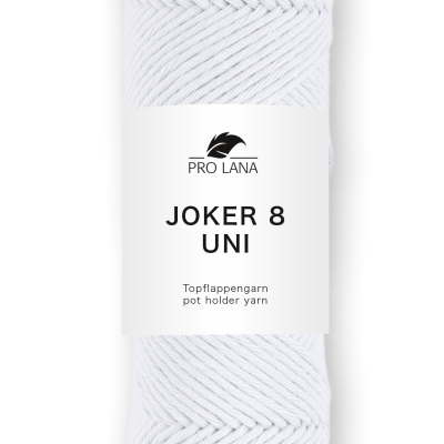 Skeín de fio branco PRO LANA com etiqueta JOKER 8 UNI