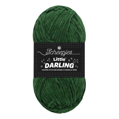 Novelo de fio chenille verde escuro Scheepjes Little Darling