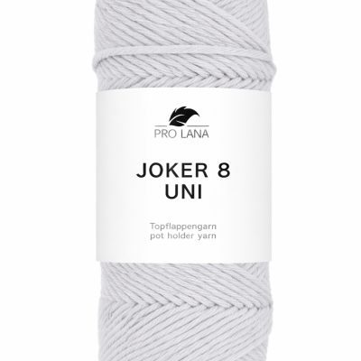 Novelo de fio branco com rótulo branco PRO LANA JOKER 8 UNI.
