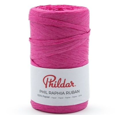 Rolo de fita rosa Phildar PHIL RAPHIA RUBAN 100% papel
