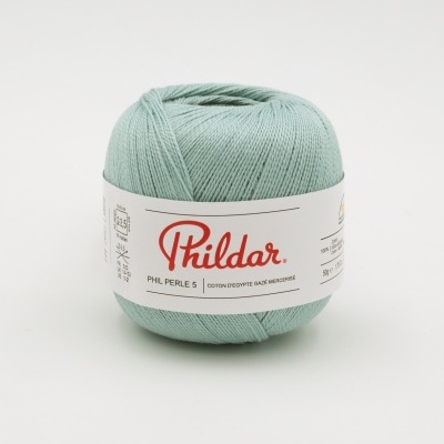 Fio de algodão verde-água com etiqueta Phildar