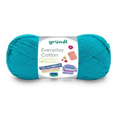 Novelo de lã azul turquesa Everyday Cotton da marca gründl