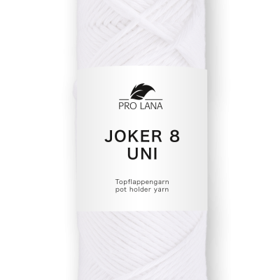 Novelo de lã branca com etiqueta da marca Pro Lana