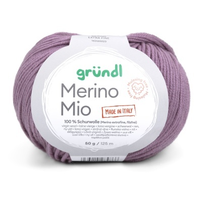 Novelo de lã malva gründl Merino Mio 100% lã virgem merino extrafina