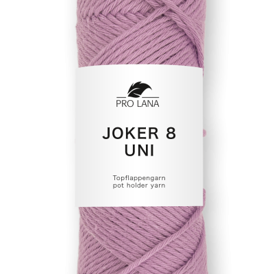 Novelo de fio lilás com etiqueta branca e texto visível, sobre fundo preto