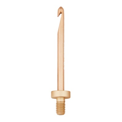 Agulha plástica com gancho e base rosqueada cor de madeira