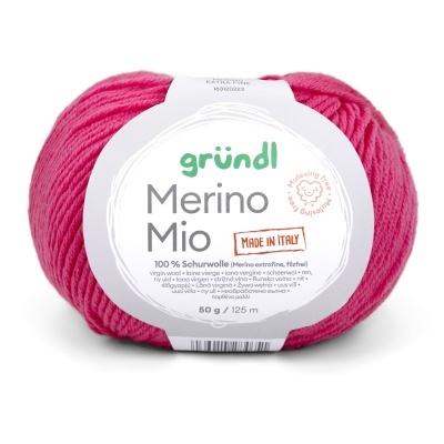 Novelo de lã rosa de lã Merino com etiqueta