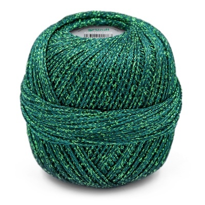 Novelo de linha verde-azulado brilhante com etiqueta gründl Glitter uni