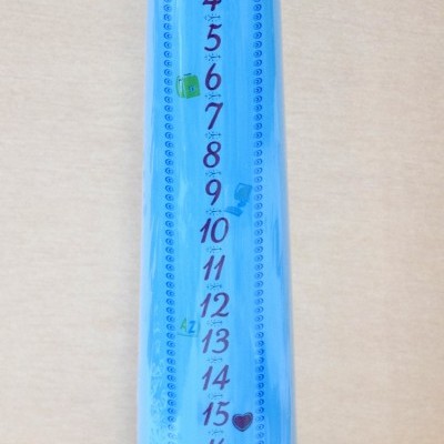 Termómetro decorativo azul claro com números de 1 a 21