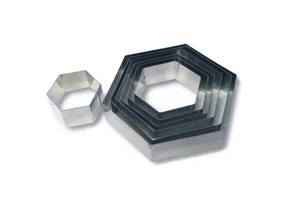 Conjunto de cortadores de massa hexagonais em metal